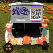 Grey Happy Halloween QR Business Spandoek
