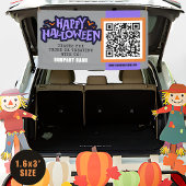 Grey Happy Halloween QR Business Spandoek