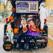 Grey Happy Halloween QR Business Spandoek