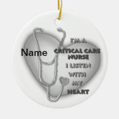 Grey Heart Critical Care Nurse Keramisch Ornament (Voorkant)