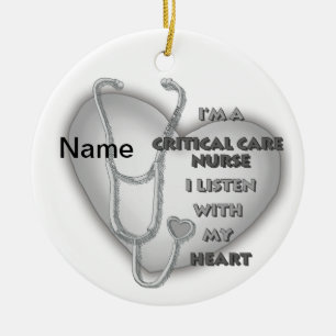 Grey Heart Critical Care Nurse Keramisch Ornament