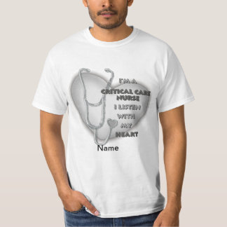 Grey Heart Critical Care Nurse T-shirt