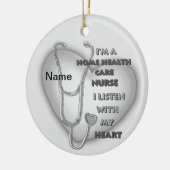 Grey Heart Health Care Nurse Keramisch Ornament (Links)