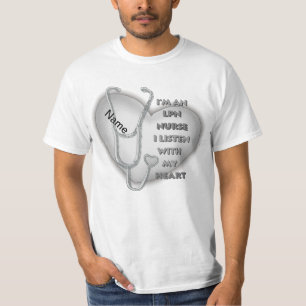 Grey Heart LPN Nurse T-shirt