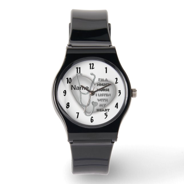 Grey Heart Night Nurse Horloge (Voorkant)