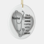Grey Heart Night Nurse Keramisch Ornament (Rechts)