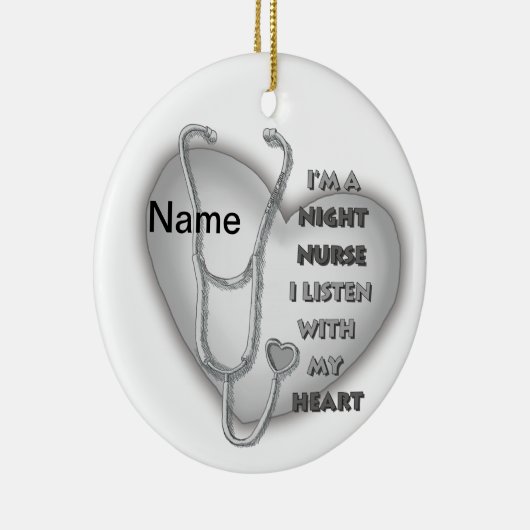 Grey Heart Night Nurse Keramisch Ornament (Rechts)