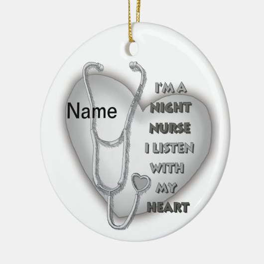 Grey Heart Night Nurse Keramisch Ornament (Links)