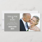 Grey Heart Trouwfoto Dank u kaarten (Voorkant)