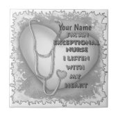 Grey Heart Uitzonderlijke aangepaste Verpleegkundi Tegeltje (Voorkant)