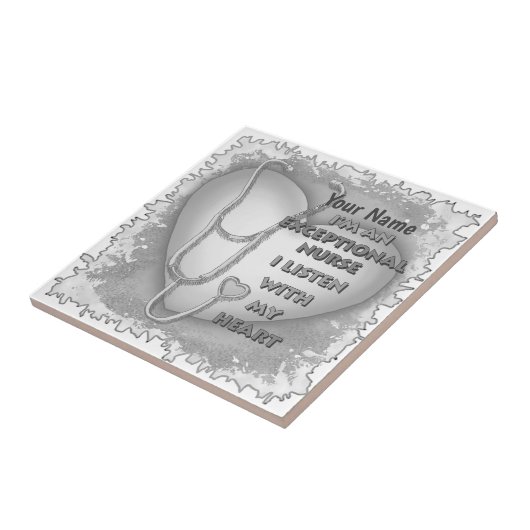 Grey Heart Uitzonderlijke aangepaste Verpleegkundi Tegeltje (Zijkant)