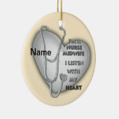 Grey Heart Verloskundige Verpleegkundige Keramisch Ornament (Rechts)