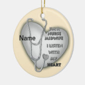 Grey Heart Verloskundige Verpleegkundige Keramisch Ornament (Links)