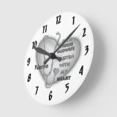 Grey Heart Verloskundige Verpleegkundige Ronde Klok (Hoek)