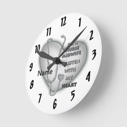 Grey Heart Verloskundige Verpleegkundige Ronde Klok (Hoek)