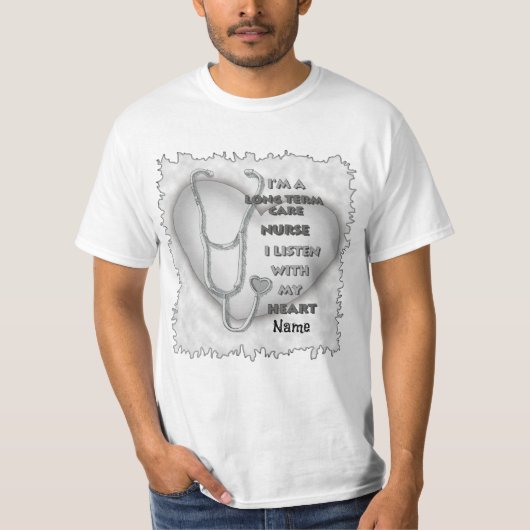 Grey Heart Verpleegkundige Langdurige Zorg T-shirt (Voorkant)