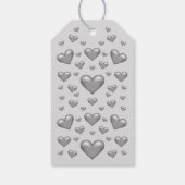 Grey Hearts Happy Valentijnsdag en aangepaste teks Cadeaulabel (Achterkant)