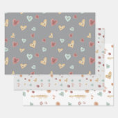 Grey Hearts | Waterverf-inpakpapier Inpakpapier Vel