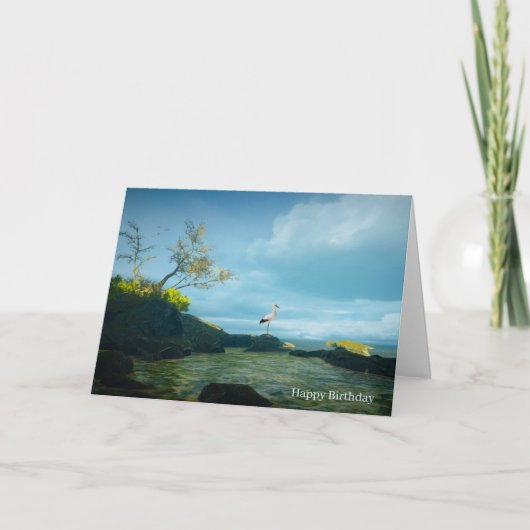 Grey Heron afbeelding voor Verjaardag Wenskaart Kaart (Voorkant)