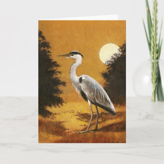 Grey Heron Greetings Card Kaart (Voorkant)