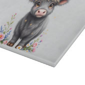 Grey Highland Koe met bloemen Snijplank (Hoek)