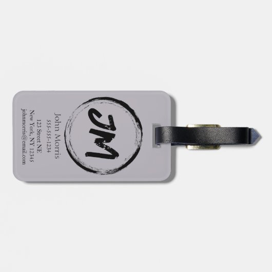 Grey Hip Hop Rottweiler Bagagelabel (Achterkant horizontaal)