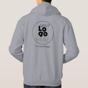 Grey Hoodie met uw zakelijke Logo op achterzijde +