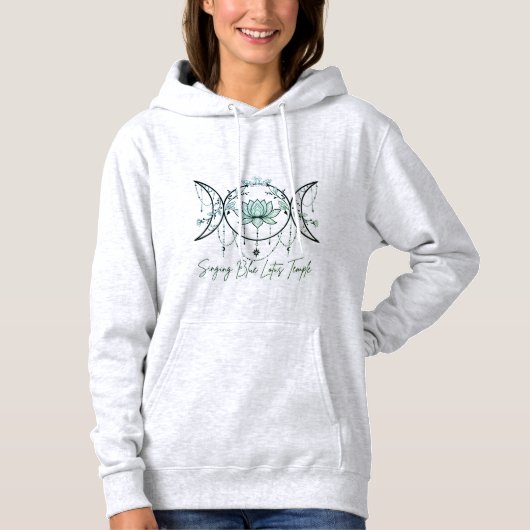 Grey Hoodie, Triple Goddess & Lotus Green  Hoodie (Voorkant)