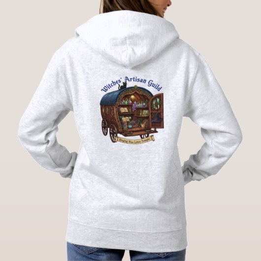 Grey Hoodie, Witches Artisan Guild Hoodie (Achterkant)