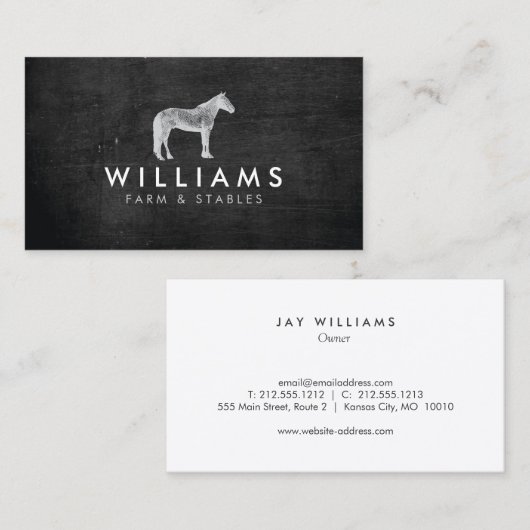 Grey Horse - Boerderij, Boer Rustiek Visitekaartje (Voorkant / Achterkant)