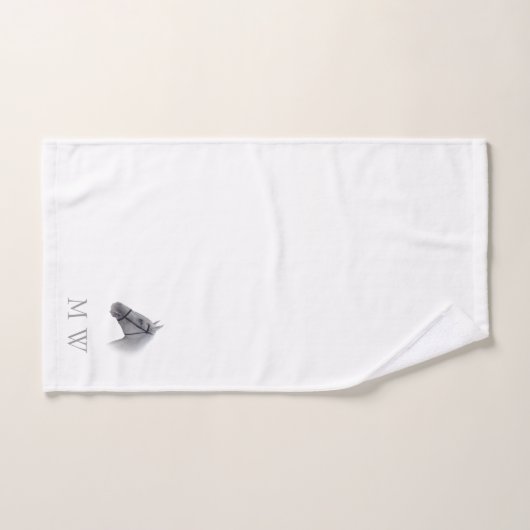 Grey Horse Design Monogrammed Bad Handdoek (Handdoek)