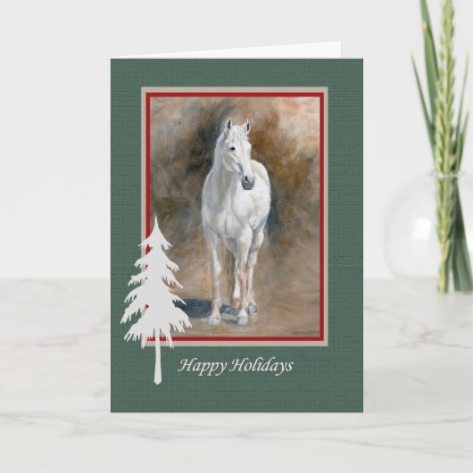Grey Horse Holiday Kaart OTTB (Voorkant)