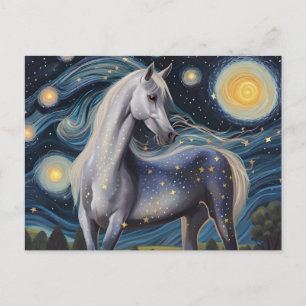 Grey Horse in een Sterrennacht Briefkaart