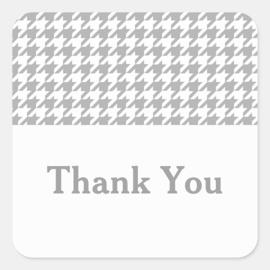Grey Houndstooth Dank u Stickers (Voorkant)