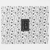 Grey Hues Floral Blanket Modern Custom Name Style Fleece Deken (Voorkant (Horizontaal))