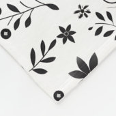 Grey Hues Floral Blanket Modern Custom Name Style Fleece Deken (Hoek)