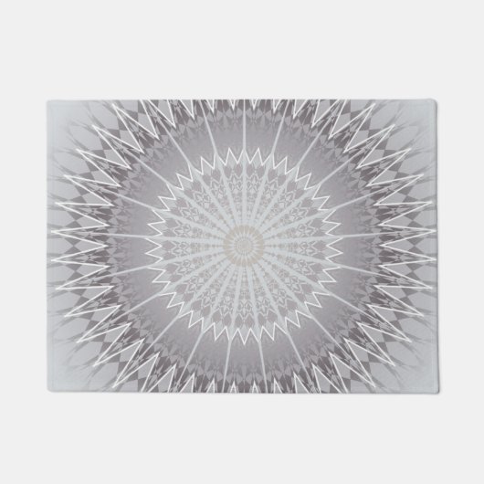 Grey Hues Mandala Geometric Deurmat (Voorkant)