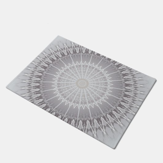 Grey Hues Mandala Geometric Deurmat (Schuin)