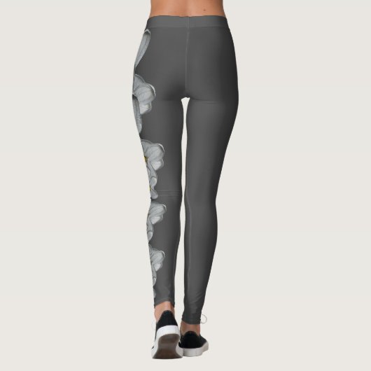 Grey Idaho State Syringa Flower Leggings (Achterkant)