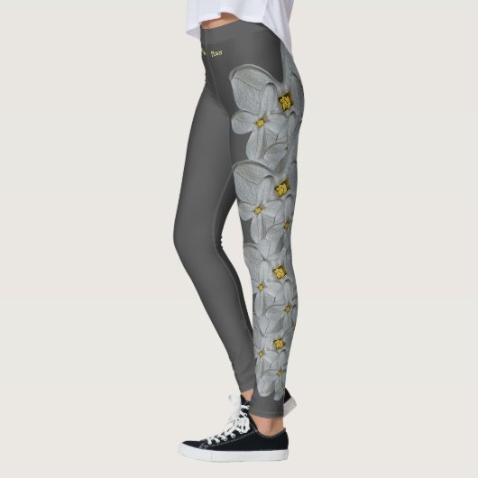 Grey Idaho State Syringa Flower Leggings (Links)