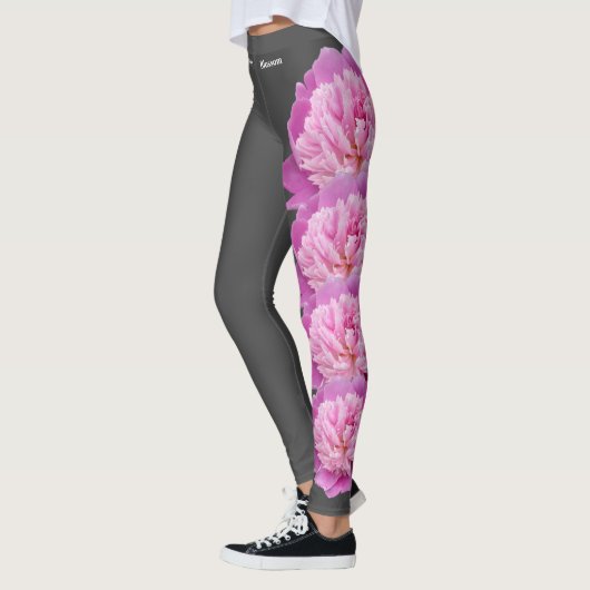 Grey Indiana State Flower Peony Leggings (Links)
