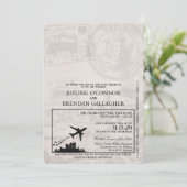 Grey Ireland Passport Wedding Invitation Kaart (Staand voorkant)