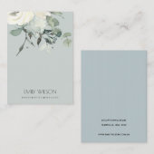 Grey Ivory White Floral Bunch Earring Display Visitekaartje (Voorkant / Achterkant)