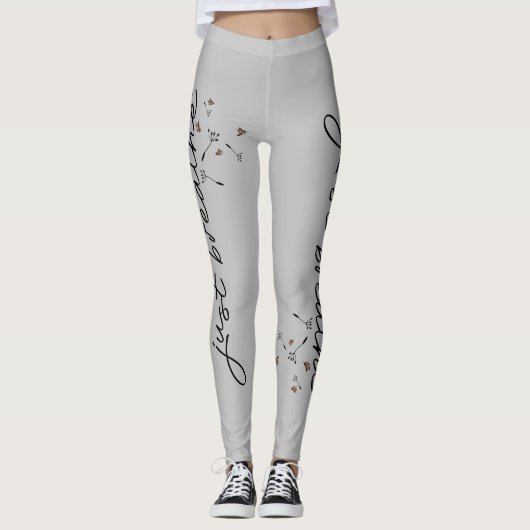 Grey Just Breathe Dandelion Inspirerend Yoga Leggings (Voorkant)