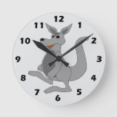 Grey Kangaroo Design Ronde Klok (Voorkant)