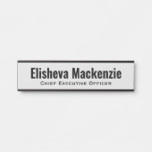 Grey Kantoor Deurnaam Bord Deurbordje (Voorkant)