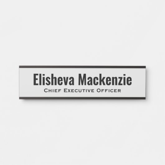 Grey Kantoor Deurnaam Bord Deurbordje (Voorkant)