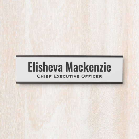 Grey Kantoor Deurnaam Bord Deurbordje (Voorkant)