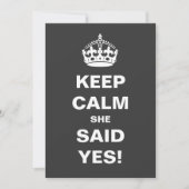 Grey Keep Calm en Marry on Wedding Inviting Kaart (Voorkant)