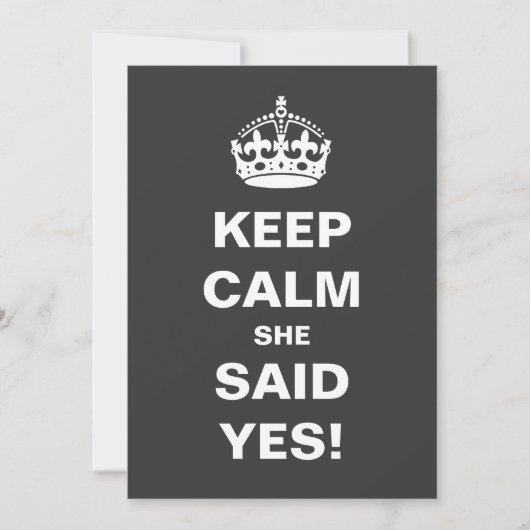 Grey Keep Calm en Marry on Wedding Inviting Kaart (Voorkant)